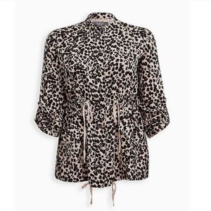 Torrid Leopard Print Dual Fold Anorak Lightweight Jacket Size 4X